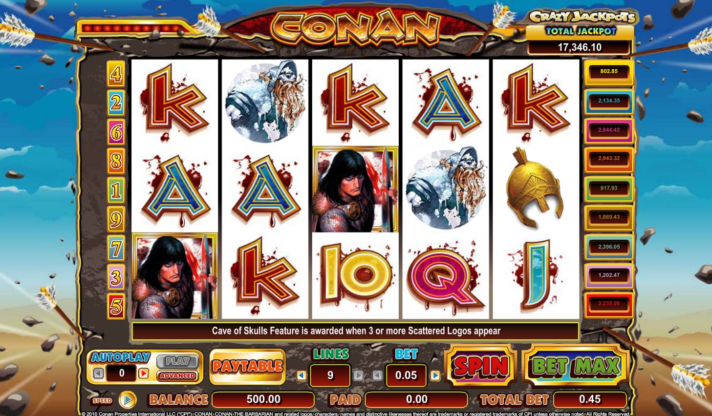 Conan the barbarian игровой автомат столото проверка жилищной лотереи